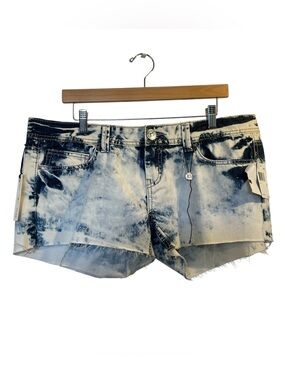 BUFFALO JEANS DAVID BITTON Tie Dye Blue Distressed Cut Off Shorts NWT - Size 32